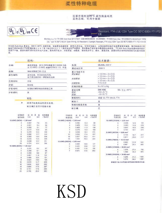 柔性控制电缆