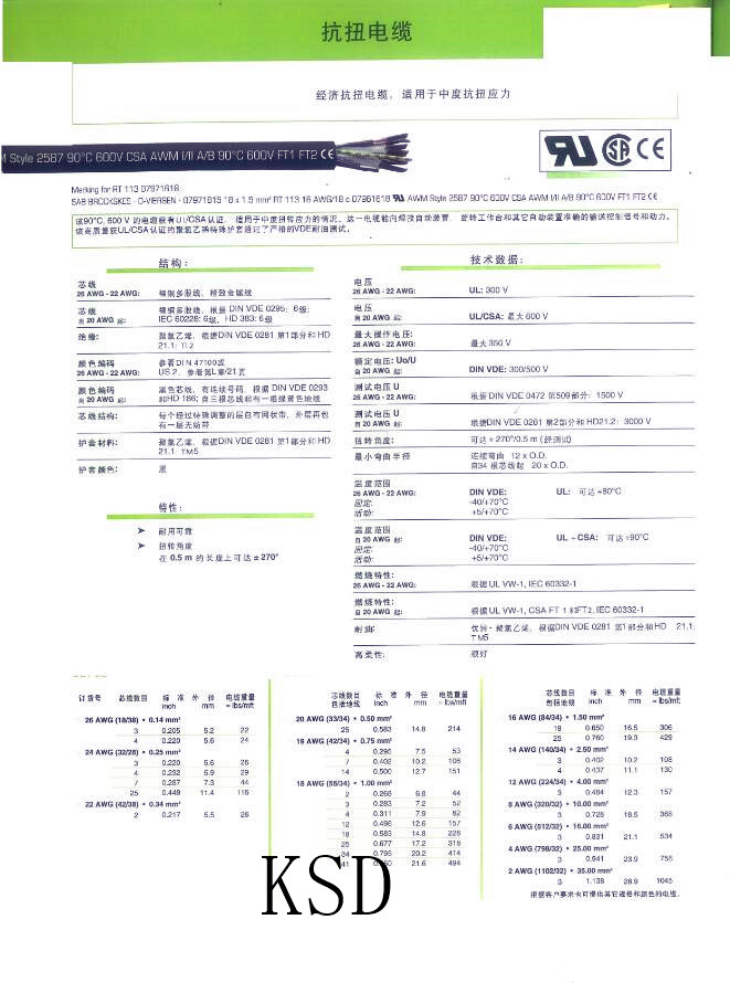 柔性控制电缆