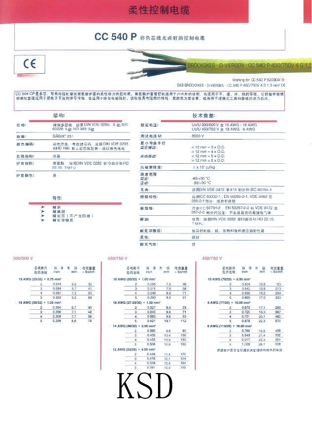 柔性控制电缆